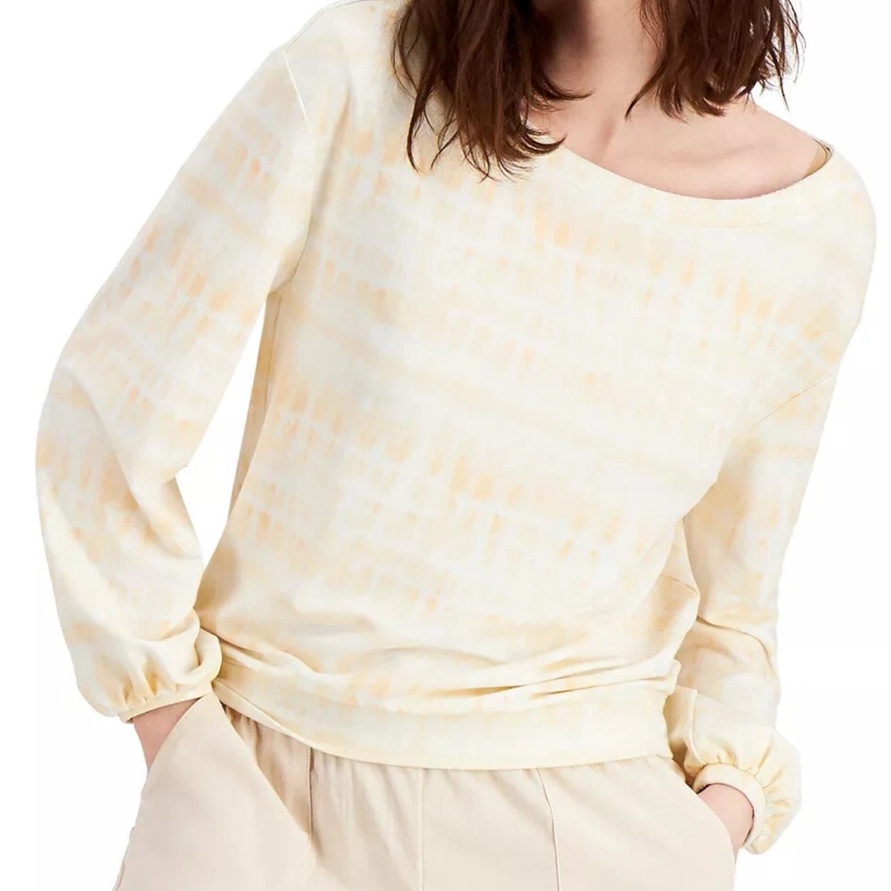 INC International Concepts Women's Size XS Petra Dye Earth Printed Sweatshirt